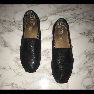 Classic Black Glitter Toms -